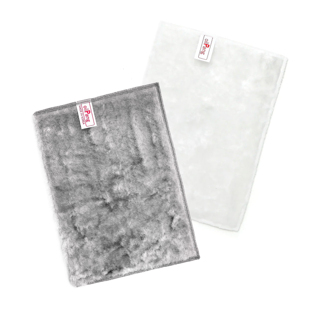Oil Pang Cleaning Cloth (White + Gray, 2pcs Set) 친환경 매직 행주 오일팡 (화이트