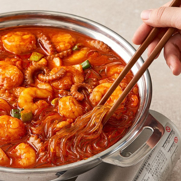 Spicy Stew With Octopus, Shrimp, And Korean Beef Intestine (Frozen) 부산 명물 조방 낙지 낙곱새 (2ppl, 한우대창) (740g)