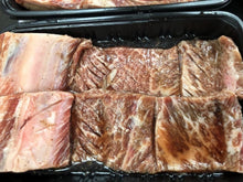Load image into Gallery viewer, Korean beef galbi, marinated and prepared (close up)