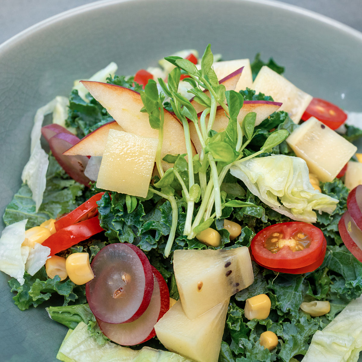 [Seoul Recipe] Kale & Fruit Salad with Yuzu Dressing 케일 과일 샐러드 + 유자 드레