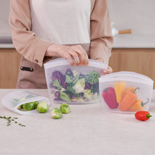 Load image into Gallery viewer, [Firgi] Triple Sealed Silicone Zipper Bag 3중 밀폐 실리콘 지퍼백 (500ml / White)
