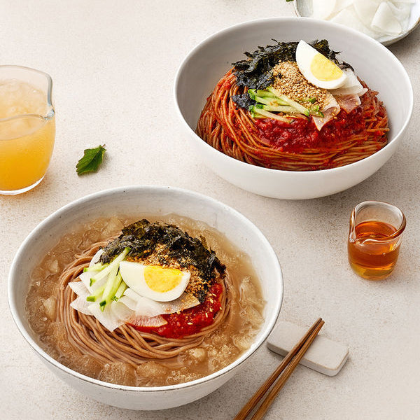 Chuncheon-style Cold Buckwheat Noodles (Cold Soup / Spicy Bibim) (Frozen) (2ppl) 고른 메밀막국수 밀키트 (물막국수/비빔막국수) (냉동) (2인분)