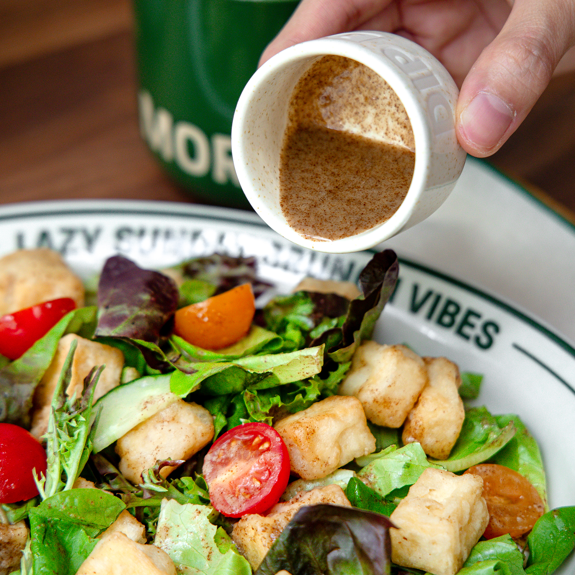 [Seoul Recipe] Tofu Garden Salad With Perilla Dressing 두부 들깨 드레싱 샐러드 (260g)