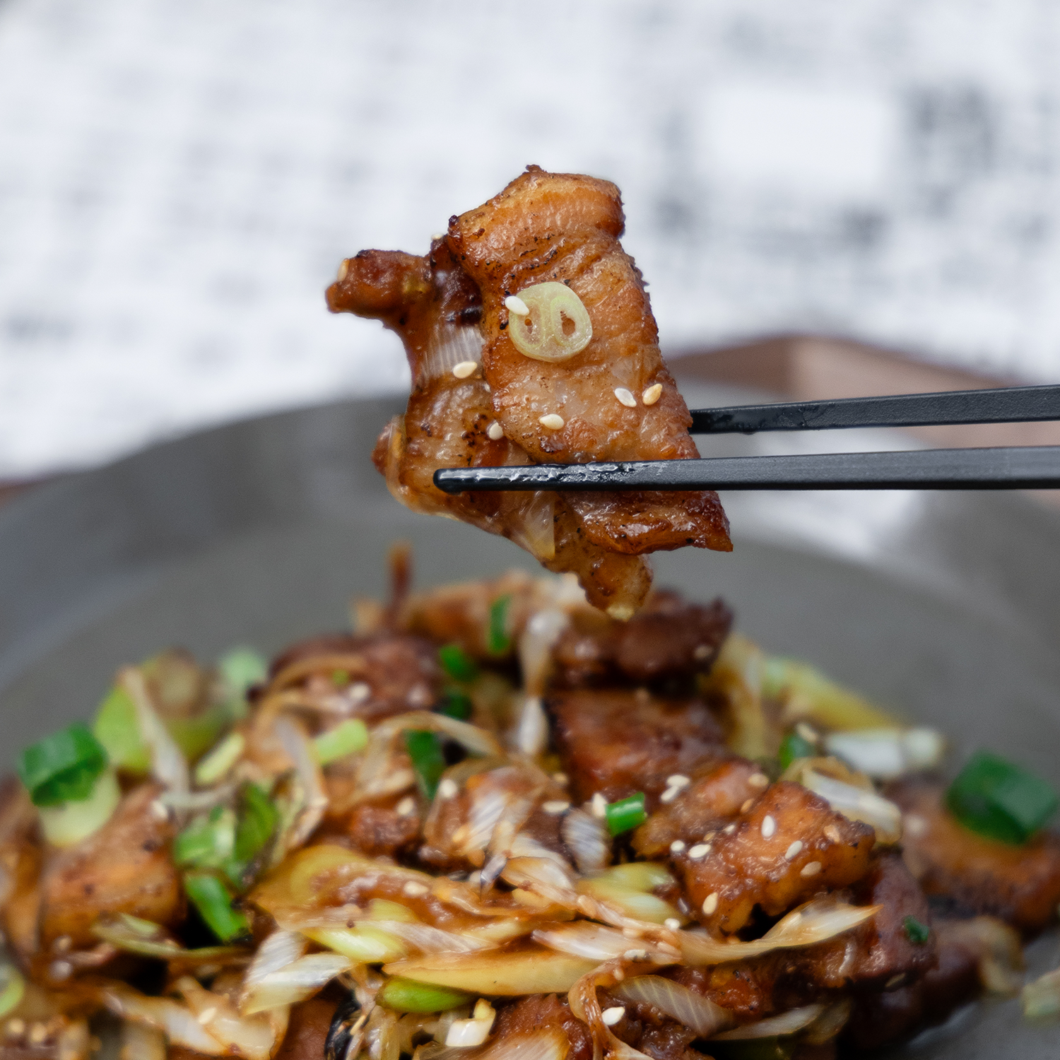 [Seoul Recipe] Charcoal Grilled Pork Belly with Leek 숯불 대파 삼겹살 (500g / 1kg)