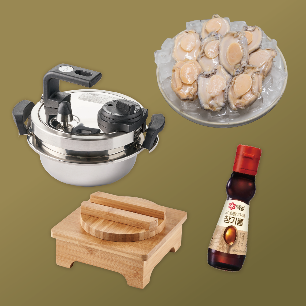 [Seoul Recipe] Special Korean Abalone Sot-Bap Set 스페셜 한국산 점보 전복 솥밥 세트