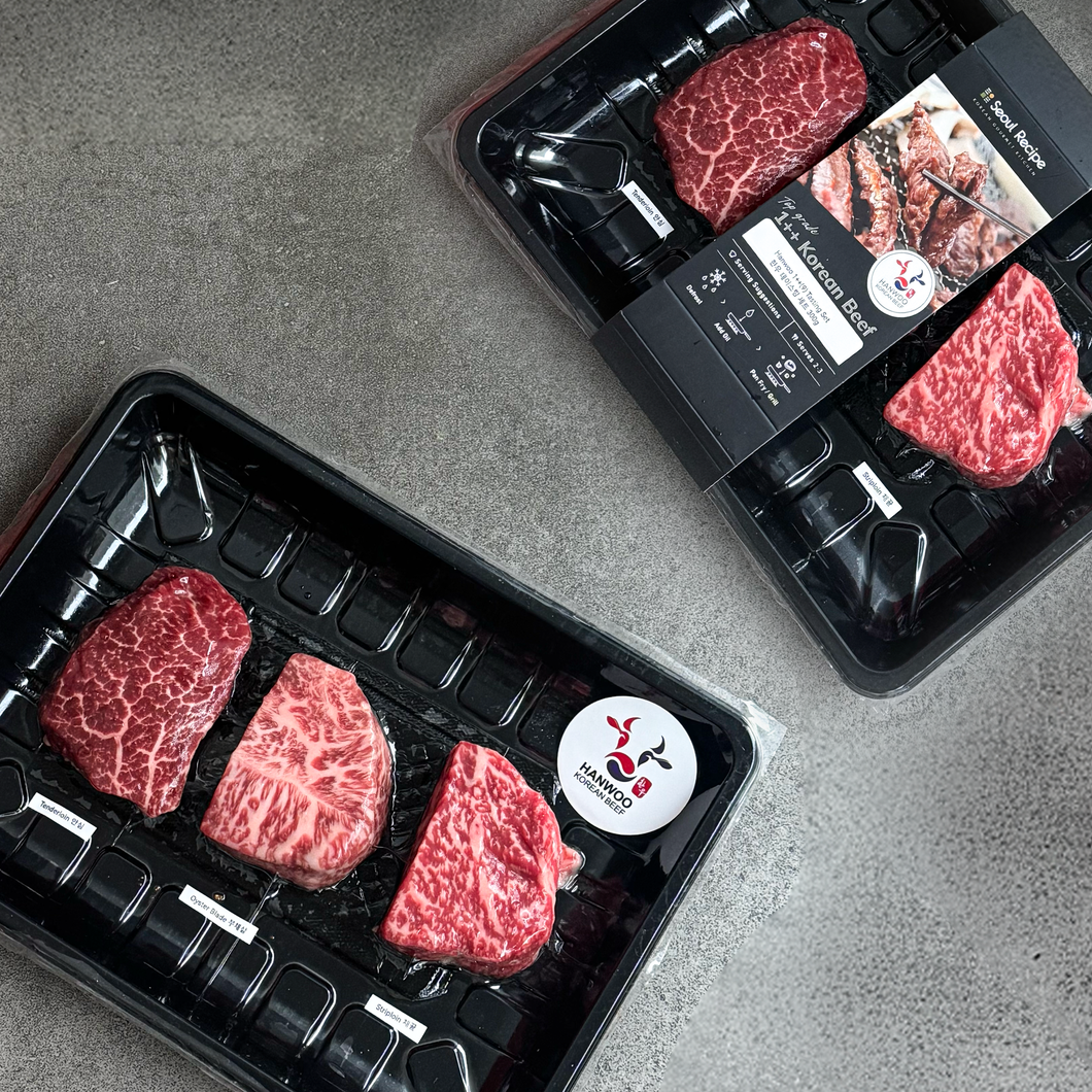 [Seoul Recipe] 1++ Korean Beef Tasting Set 1++ 한우 맛보기 모듬 세트 (3 Types, 300g)