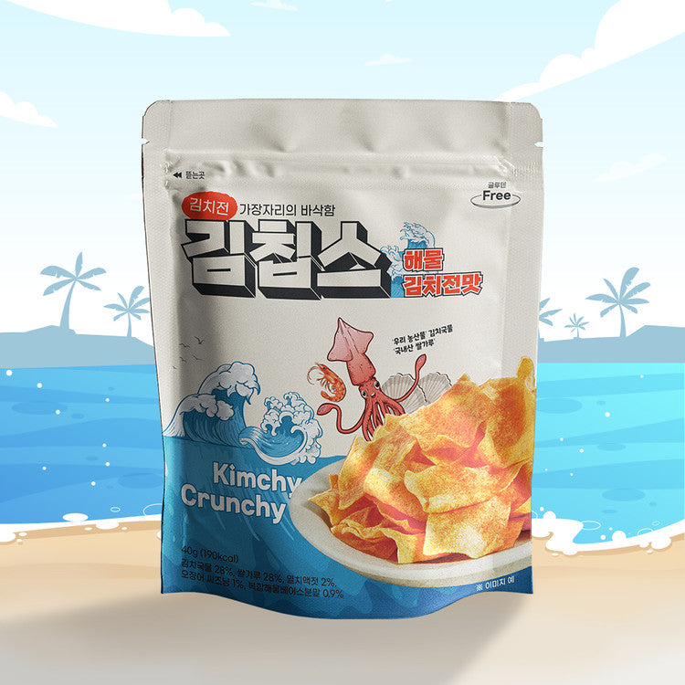 Kimchi Chip (Spicy / Seafood) 김칩스 (매운맛/해물김치전맛) (40g)