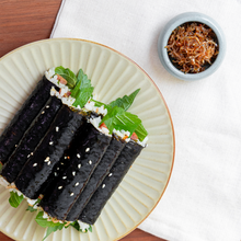 Load image into Gallery viewer, [Seoul Recipe] Mini Spciy Fried Anchovies &amp; Ham Gimbap 매운 멸치 볶음 &amp; 햄 김밥 (20pcs)
