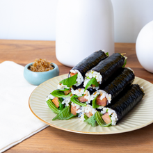 Load image into Gallery viewer, [Seoul Recipe] Mini Spciy Fried Anchovies &amp; Ham Gimbap 매운 멸치 볶음 &amp; 햄 김밥 (20pcs)
