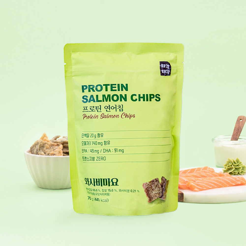 Protein Wasabi Salmon Chips 프로틴 와사비 연어칩 (70g)