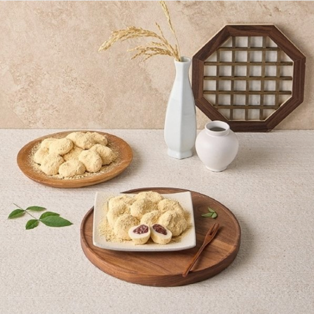 [Tteurak] Red Bean Paste Injeolmi Rice Cake (Frozen) [자농의 뜨락] 팥 인절미 (270g)
