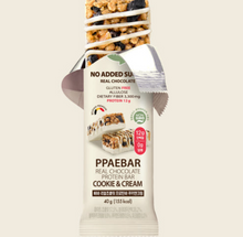 Load image into Gallery viewer, PPAEBAR Real Chocolate Protein Bar (Cookie &amp; Cream) 빼바 리얼초콜릿 프로틴바 (쿠키앤크림) (40g)

