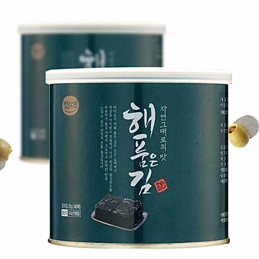 Premium Olive Oil Roasted Natural Laver Seaweed Can 해품은 김 캔 (22g)