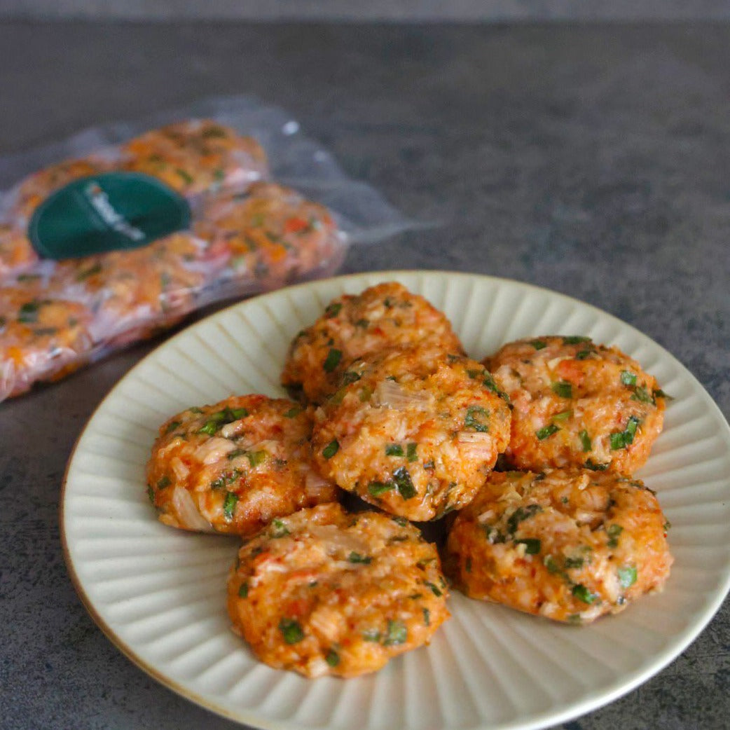 [Seoul Recipe] Kimchi Prawn Pancake 김치 새우완자전 (Cooked / Frozen) (6 pcs)