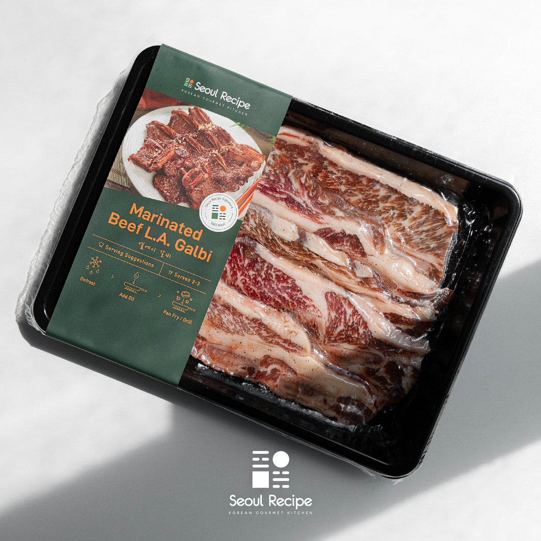 [Seoul Recipe] Premium Marinated Beef LA Galbi (Raw) (Frozen) 프리미엄 양념 LA 갈비 (500g)