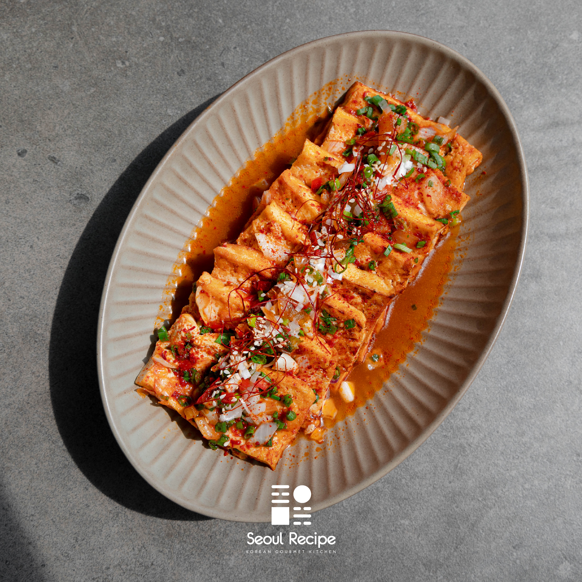 [Seoul Recipe] VEGAN Spicy Braised Tofu 비건 유기농 두부조림 (Non GMO & Organic)(2-3ppl / 500g)