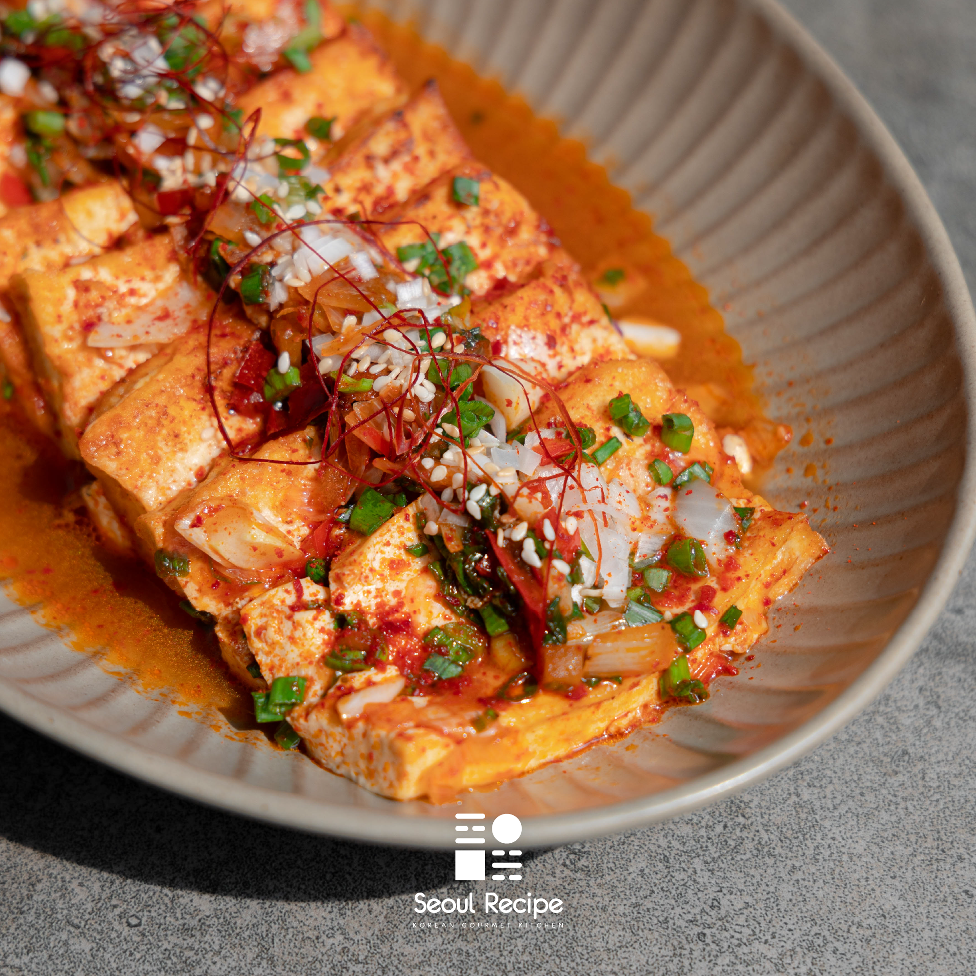 [Seoul Recipe] VEGAN Spicy Braised Tofu 비건 유기농 두부조림 (Non GMO & Organic)(2-3ppl / 500g)