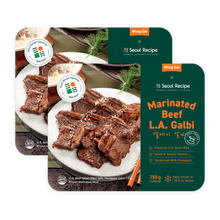 Load image into Gallery viewer, [Seoul Recipe] Premium Marinated Beef LA Galbi (Frozen) 프리미엄 양념 LA 갈비 (냉동)(750g)
